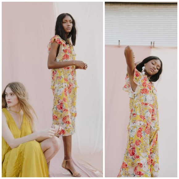 NWT, Anthropologie, Dolan Ellory Floral Silk Dress - Picture 5 of 5